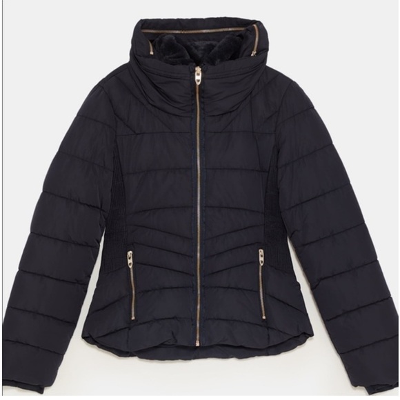 Zara puffer coat black- winter coat / jacket - Picture 2 of 9